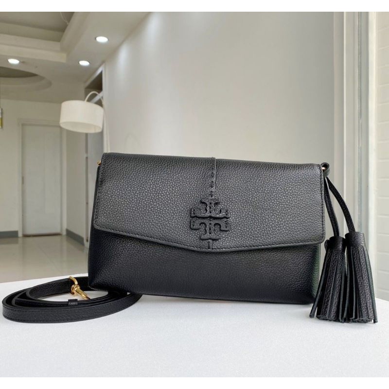 Tory Burch New Tassel Shoulder Messenger Bag (64456) Black