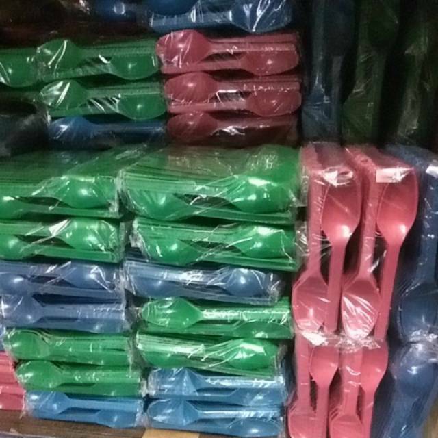 Sendok Pop Ice Warna 100 pcs/Sendok Warna/Sendok Plastik/Sendok Warna Plastik