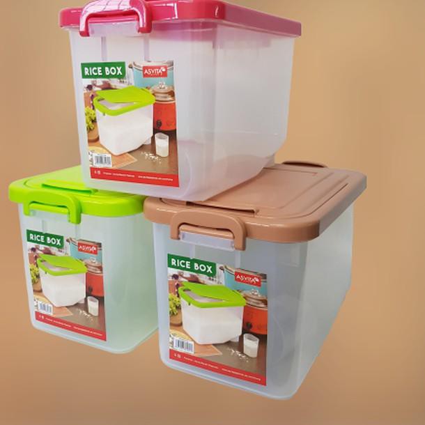 Terbagus -  Tempat Beras 5Kg Asvita Wadah Beras Asvita Rice Box 5 Kg Plastik Asvita Original Mini Ri