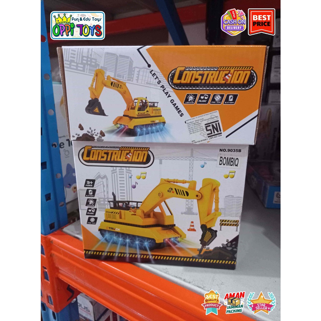 [FREE BATERAI] Mainan Anak Alat Berat Traxcavator Construction - Konstruksi Engineering Mobil Beko B