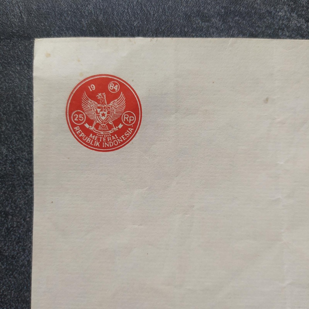 

Kertas Segel Rp 25 Tahun 1984 Single Apa Adanya