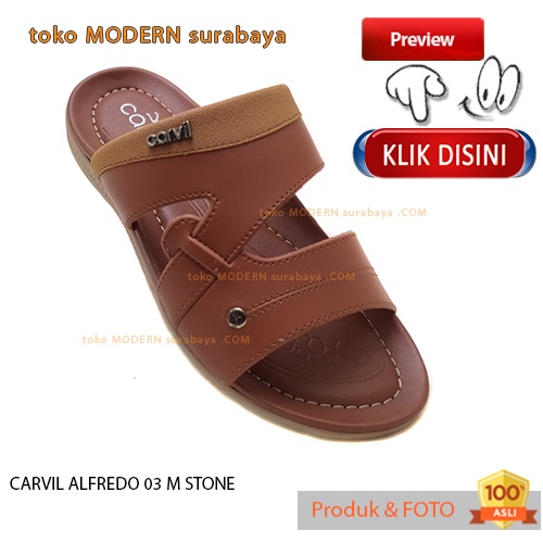 CARVIL ALFREDO 03 M STONE sandal pria sandal sopan casual slide