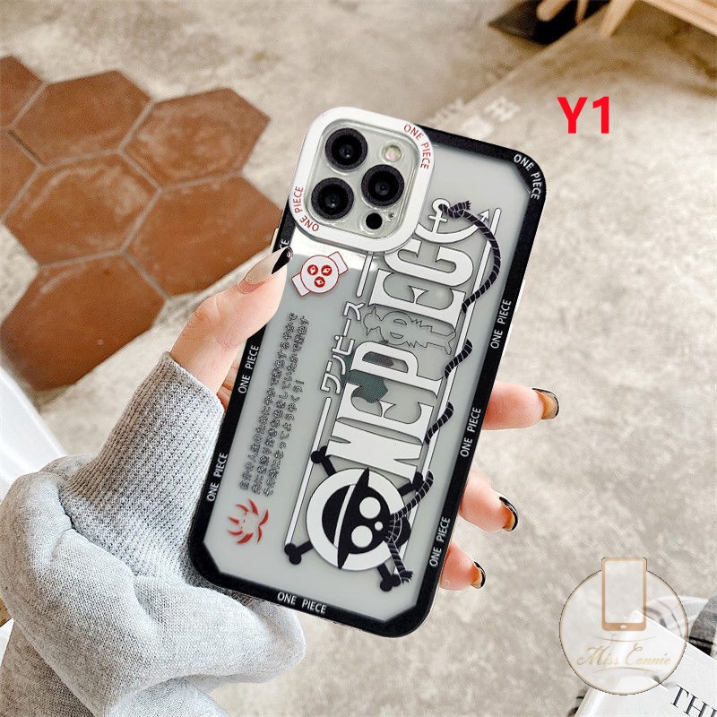 IPHONE Shockproof Soft Case Kompatibel Untuk Iphone6 6s 7 8 Plus 11 12 14 Pro XS Max XR X SE 13 Pro Max Kartun One Piece Pola Bening Lembut TPU Kembali Kamera Perlindungan Casing Transparan