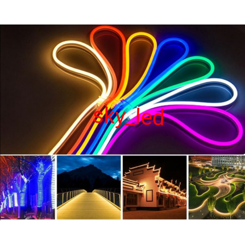 Neon Flexible 220v UNGU Per Meter / Lampu LED Neon Sign