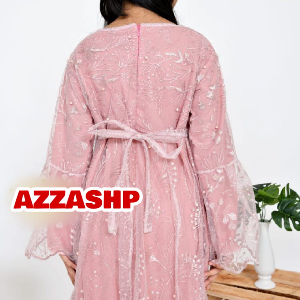 Gamis Anak Nagita Kids Full Brukat Resleting Belakang / Baju Pesta Gaun Gamis