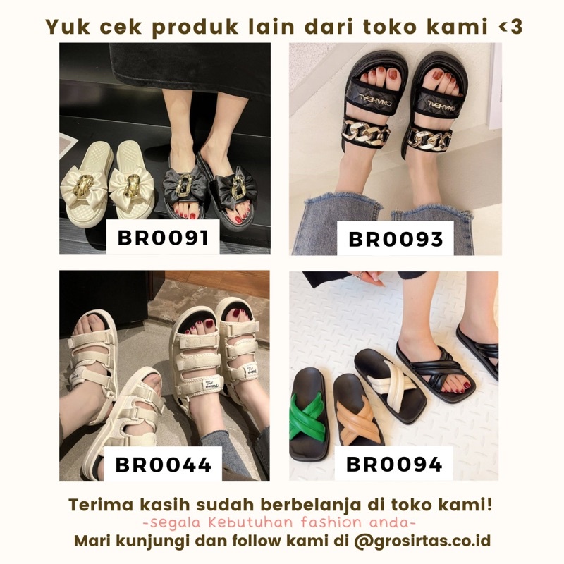GROSIRTAS BR0047 Sepatu Sandal Flat Wanita Import Fashion-2
