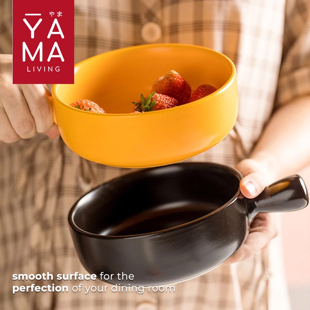 YAMA HANA Nordic Ceramic Bowl Mangkuk Bulat Piring Saji Keramik Porcelain Mangkok Soup Mie Salad