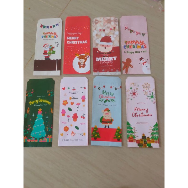 

(isi 8 pcs)Amplop Natal Tahun Baru Merry Christmas Lebaran Panjang uang Tanpa Lipat Snack Gokil Viral Kekinian