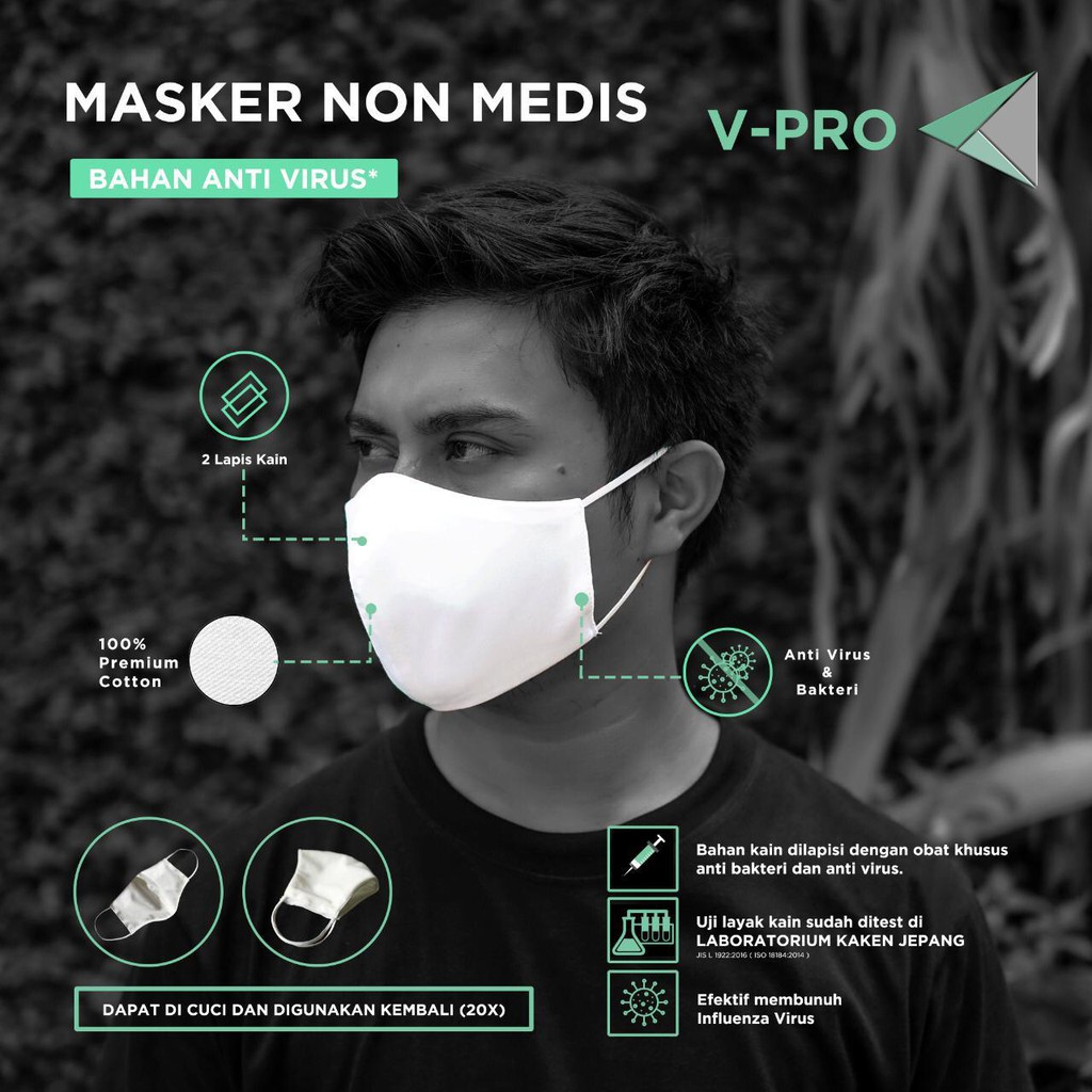 Hitori korea mask black masker kain murah anti debu - earloop anti polusi 3 ply / masker kaken jepan