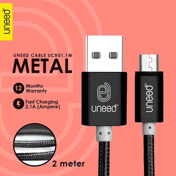 Super Murah! Metal UNEED Quick Charge Data Cable Micro USB