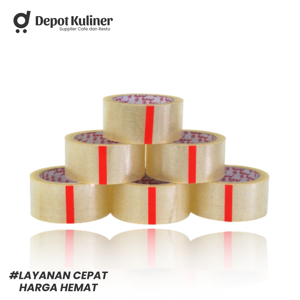 Tape Lakban Bening / Coklat 100 yard 48 mm