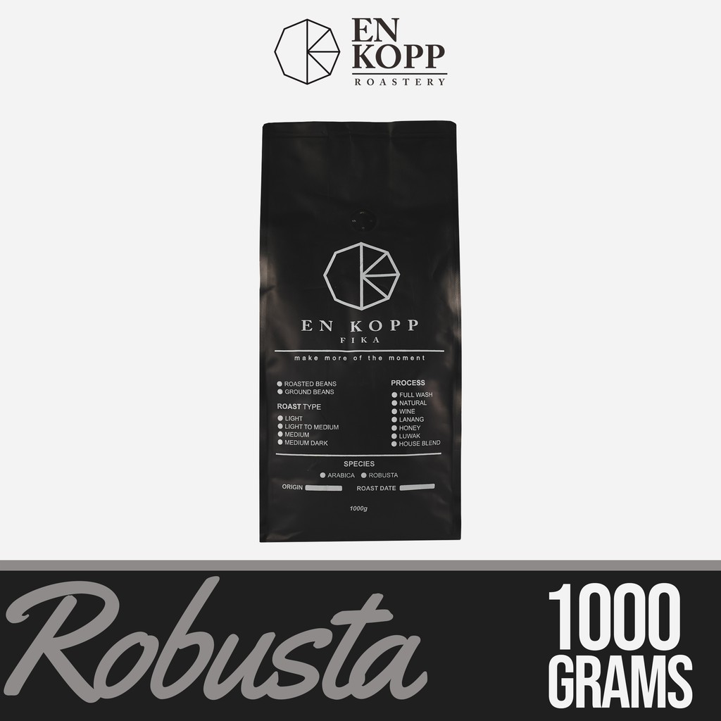 

KOPI ROBUSTA 1 KG BIJI/BUBUK | Roasted Coffee | Enkopp Coffee Robusta 1kg