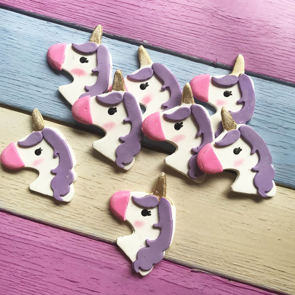 Hiasan kue tart  gumpaste halal - unicorn kepala