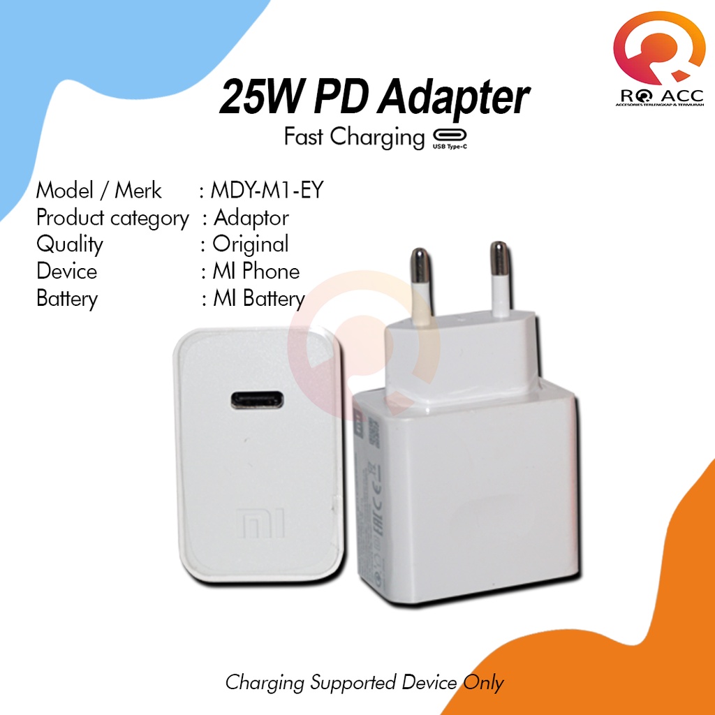 [RO ACC] CHARGER XIAOMI TURBO CHARGE FAST CHARGING MDY-11-EF 25W PD TYPE C