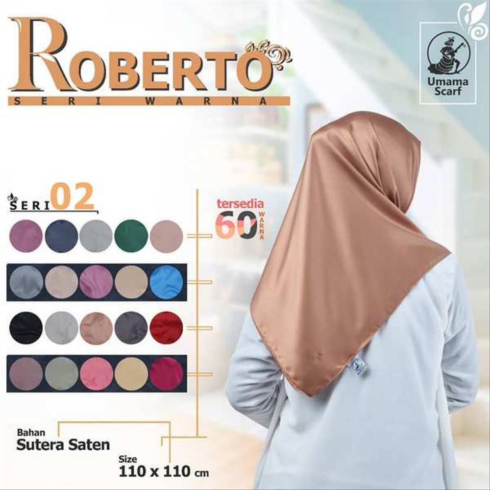 Hijab segiempat SATIN VELVET POLOS ROBERTO S BY UMAMA SCARF / ROBERTO UMAMA / ROBERTOS UMAMA