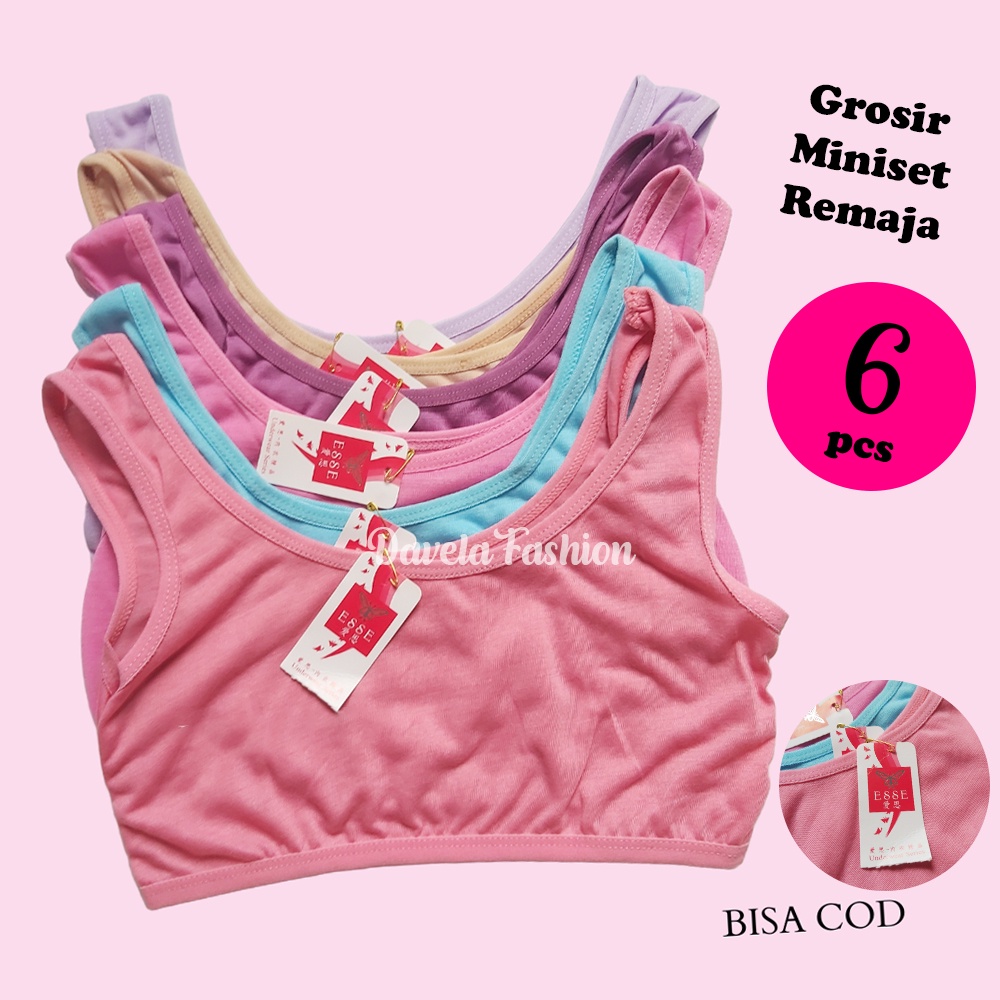 6 Pcs Miniset Remaja | Miniset Bra Polos Anak Perempuan