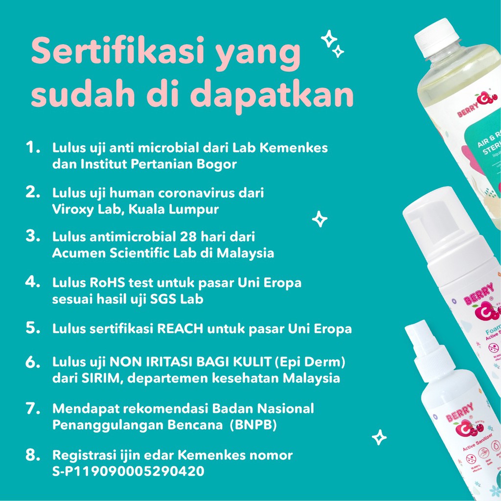 BerryC Active Sanitizer Refill Pouch 200ml Natural Food Grade Hand Antiseptik Non Alcohol Alkohol Aman untuk Bayi QAC Alat Makan Disinfectant Organik Sensitif Kulit Sensitive Eczema Foam Spray Cairan Isi Ulang Murah Halal Impor Malaysia HFMD COVID19 Harum