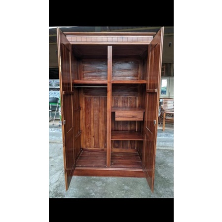 Lemari 2 pintu kayu jati