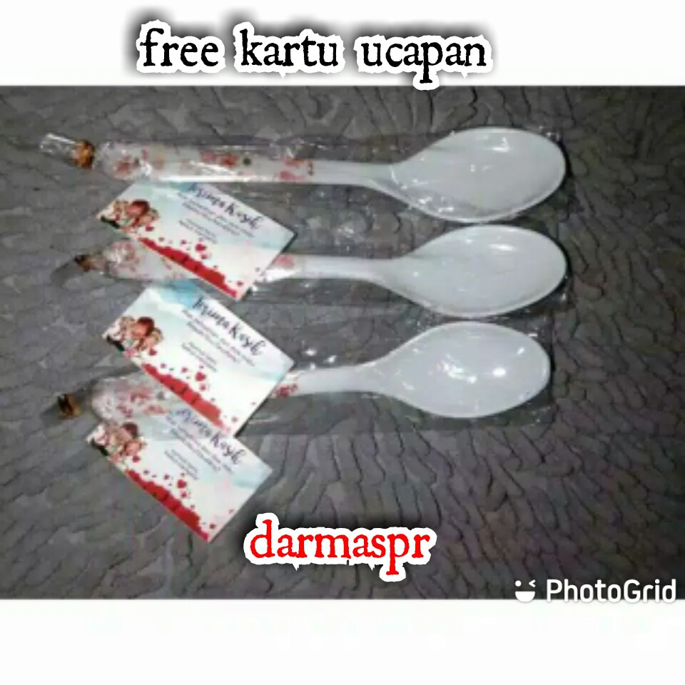 Souvenir Pernikahan Sendok Makan Melamin Putih Kemas Plastik / Hadiah ulang tahun / kado murah