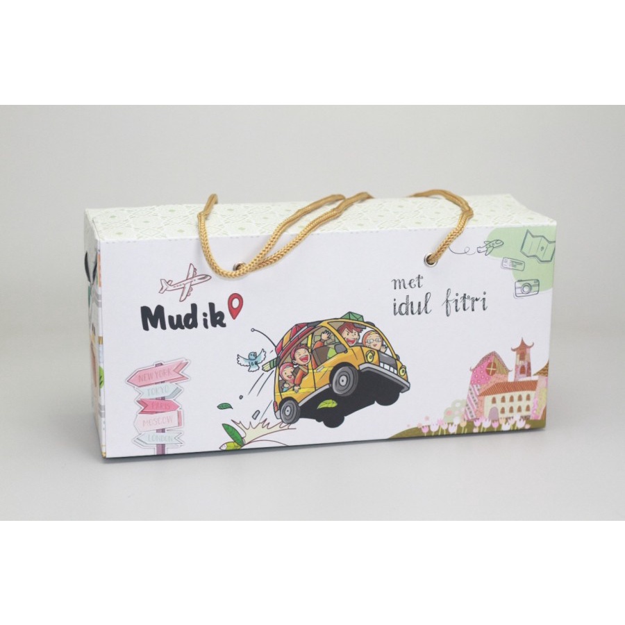 

(5PCS) Paper Bag Lebaran 27.5 x 9.2 x 13.1 cm Tas Kertas Paperbag Kantong Box Packaging Idul Fitri Premium Motif Mudik