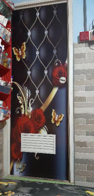 Stiker Pintu Kamar Mandi Motif Kupu