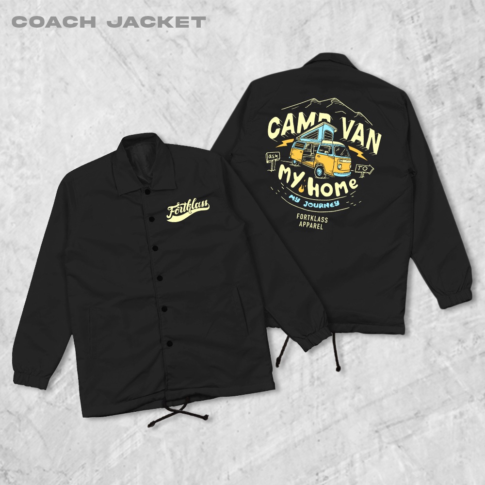 FORTGLASS CAMPVAN Coach Jaket Pria Outwear Unisex Parasut