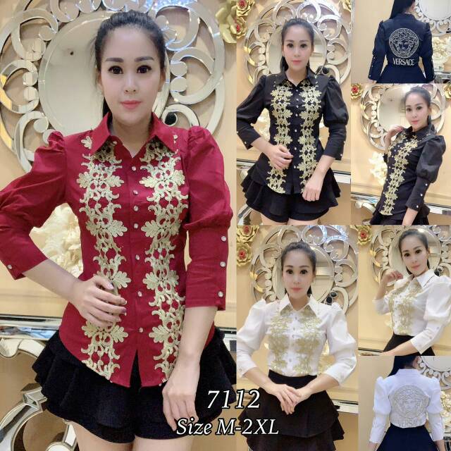 Kemeja Bordir Versace Premium Quality