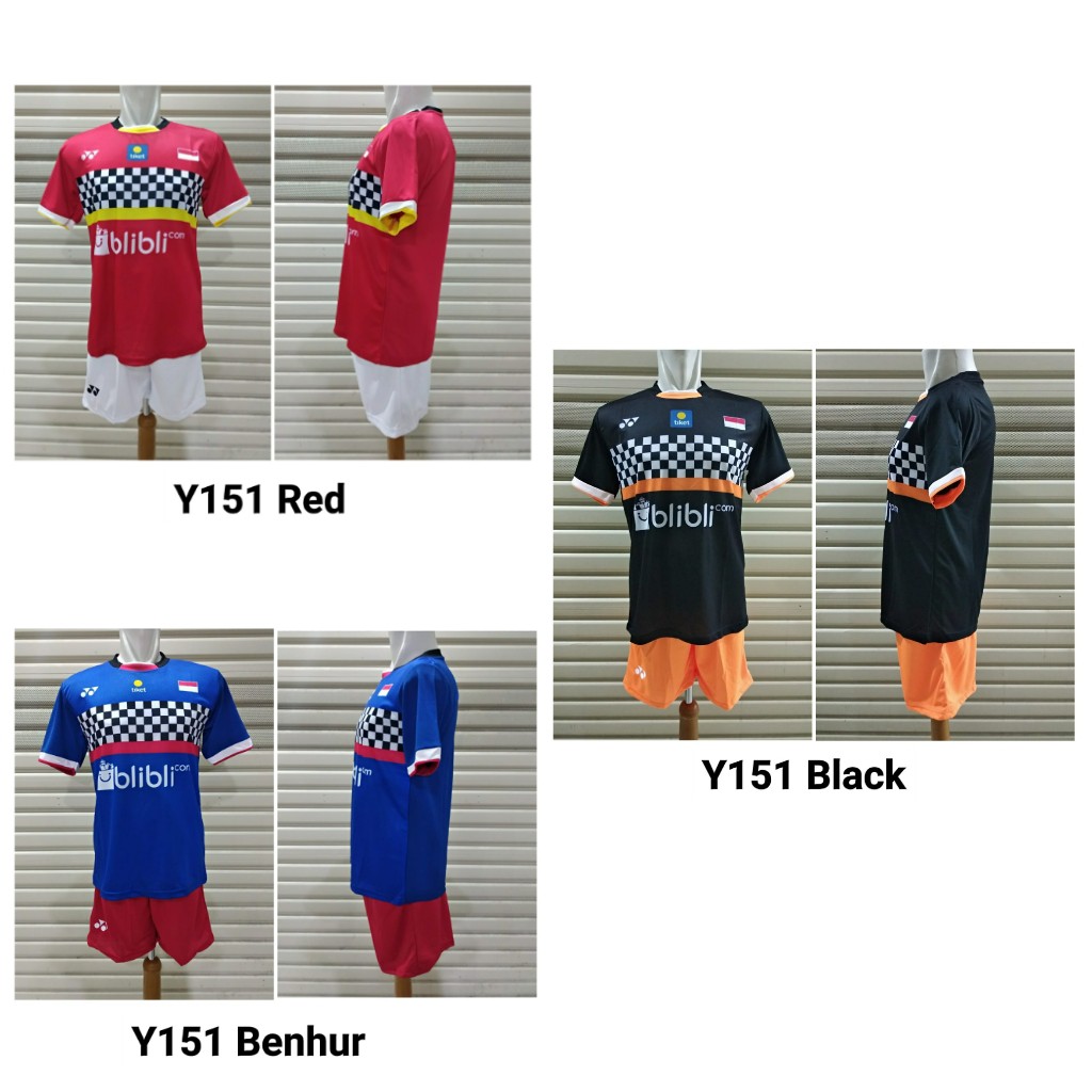 Jersey Kaos  Setelan Baju Badminton  Bulutangkis Minnions 