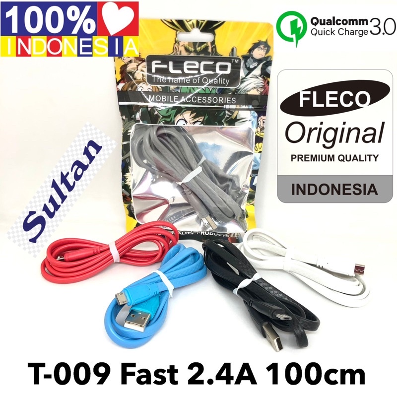 PROMO KABEL DATA FLECO T009 MICRO/TYPE C/LIGHTNING NEW FC PROMO