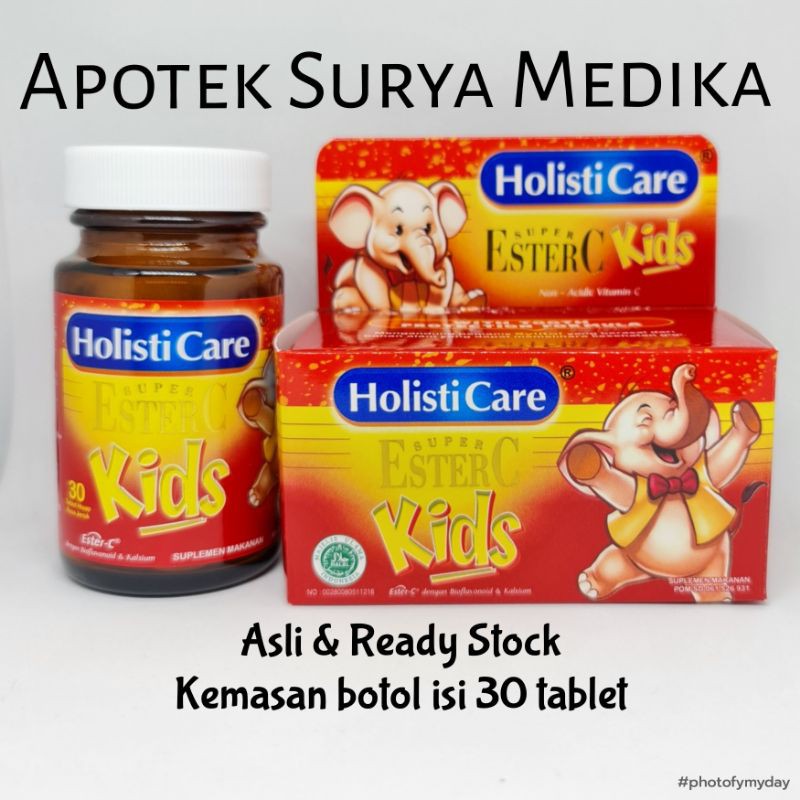 Jual Ester C KIDS/ANAK Holisticare.Kemasan botol isi 30 tablet hisap