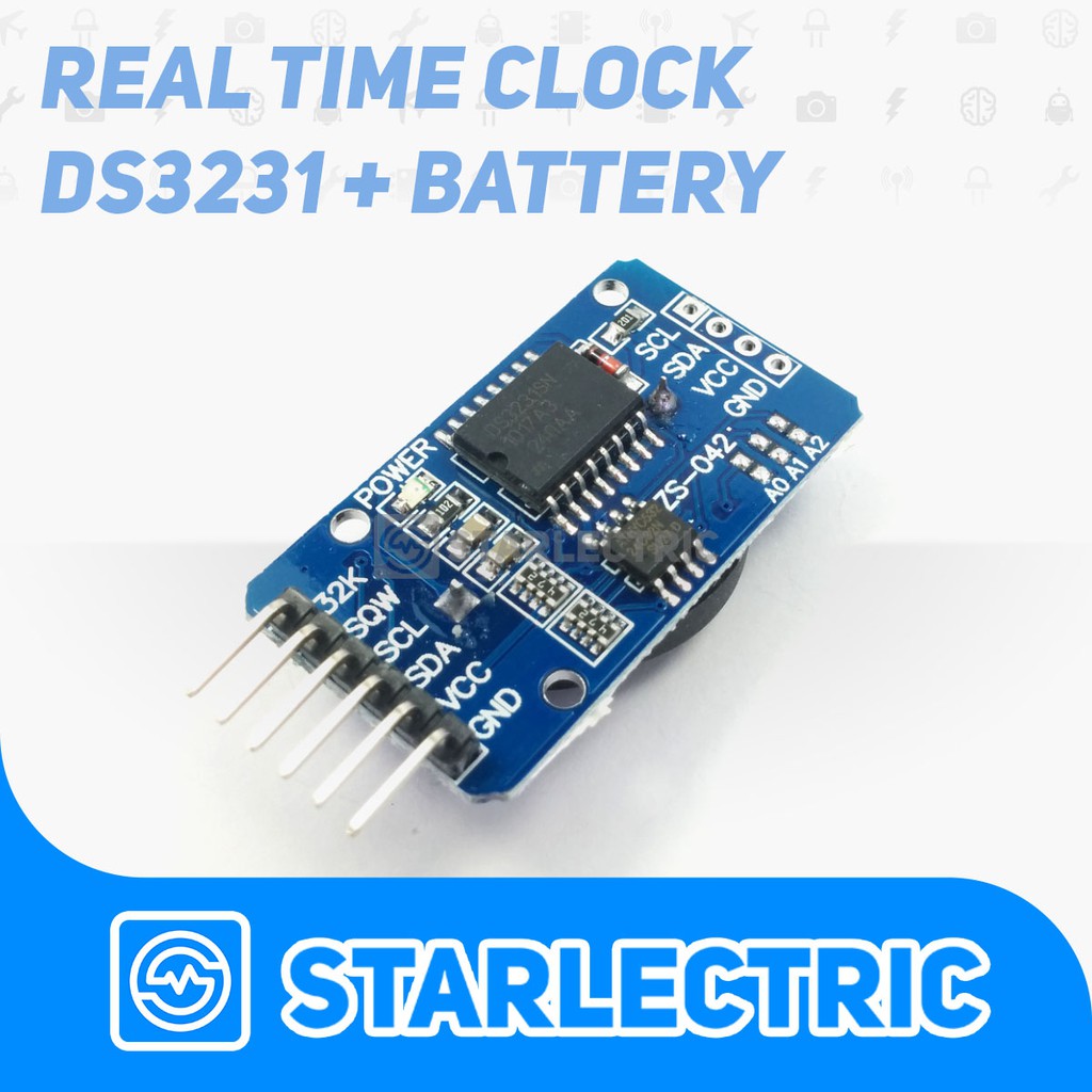 DS3231 I2c RTC Modul + Baterai Modul Jam Arduino Raspberry Pi