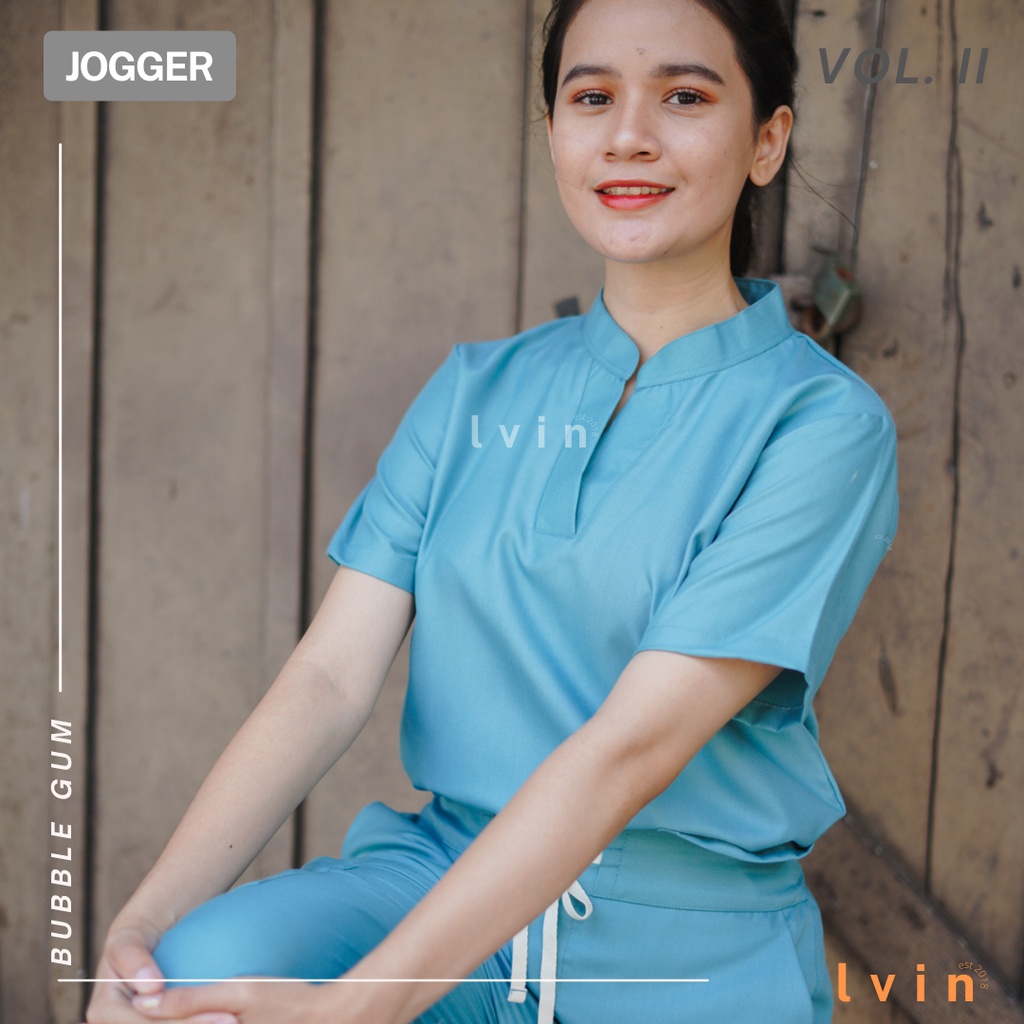 [ Lvin ] Vol II - Baju OKA Joger Mandarin Collar / Baju Jaga / Set Baju Celana Jaga Oka / Dokter Lengan Pendek / Baju OK / Dazzling series