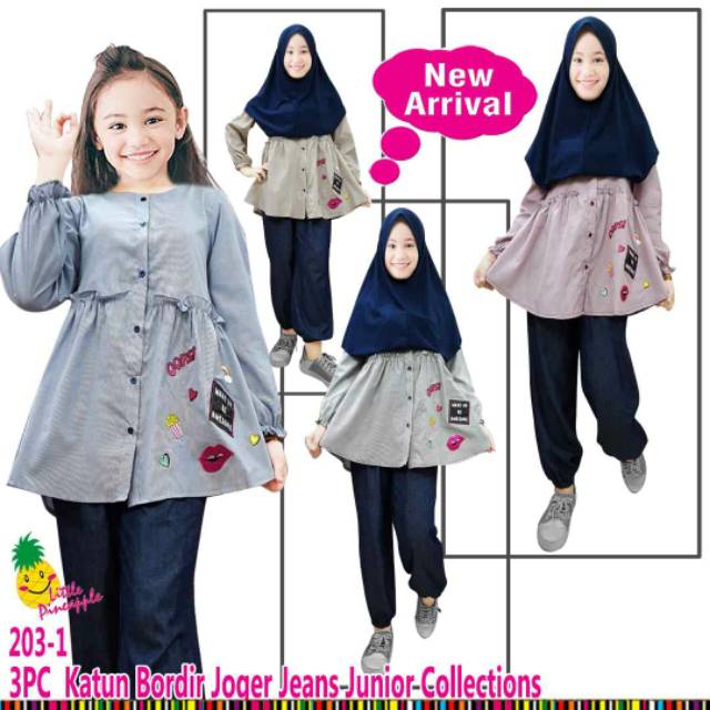 203 1 LITTLE PINEAPPLE BAJU MUSLIM SETELAN JOGGER TUNIK 203 1 LITTLE PINEAPPLE BAJU MUSLIM SETELAN JOGGER TUNIK