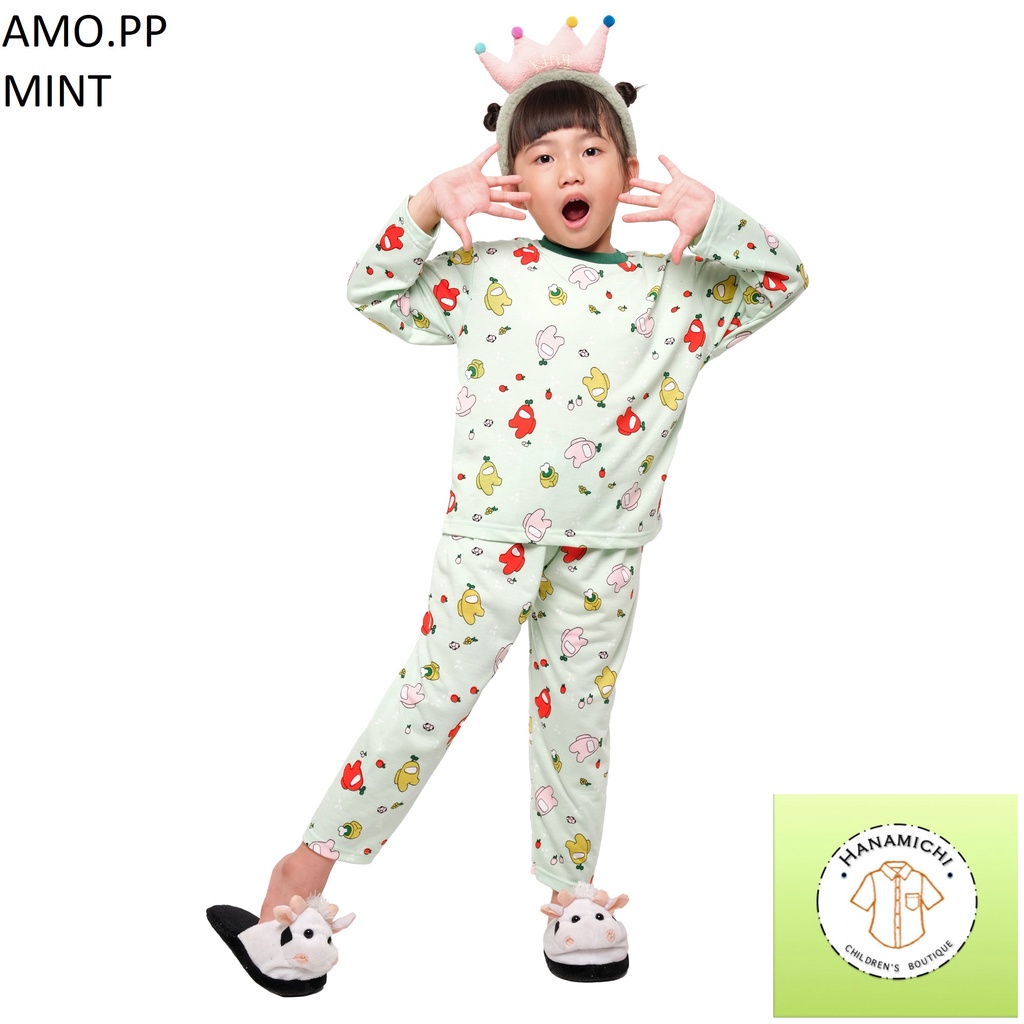 Hanamichi AMO.PP Setelan Piyama Anak Lengan Panjang Full Print