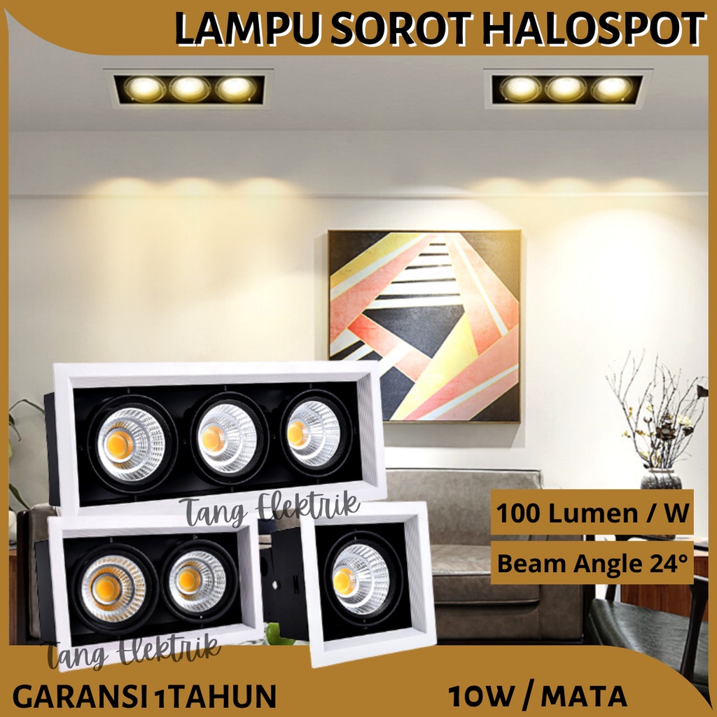 Lampu Sorot Lampu Halospot Grill Light Lampu Spotlight LED 10W 1Mata/2Mata/3Mata Lampu Sorot Downlight