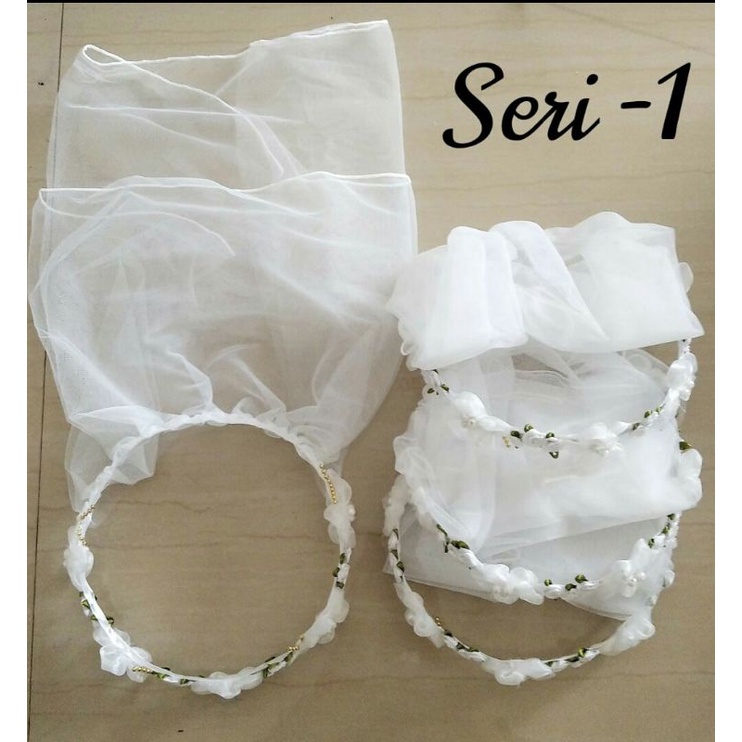 Bando Bunga Putih|Flower Crown Putih|Bando Bunga|Flower Crown Sleyer|Mahkota Bunga|Hiasan Kepala