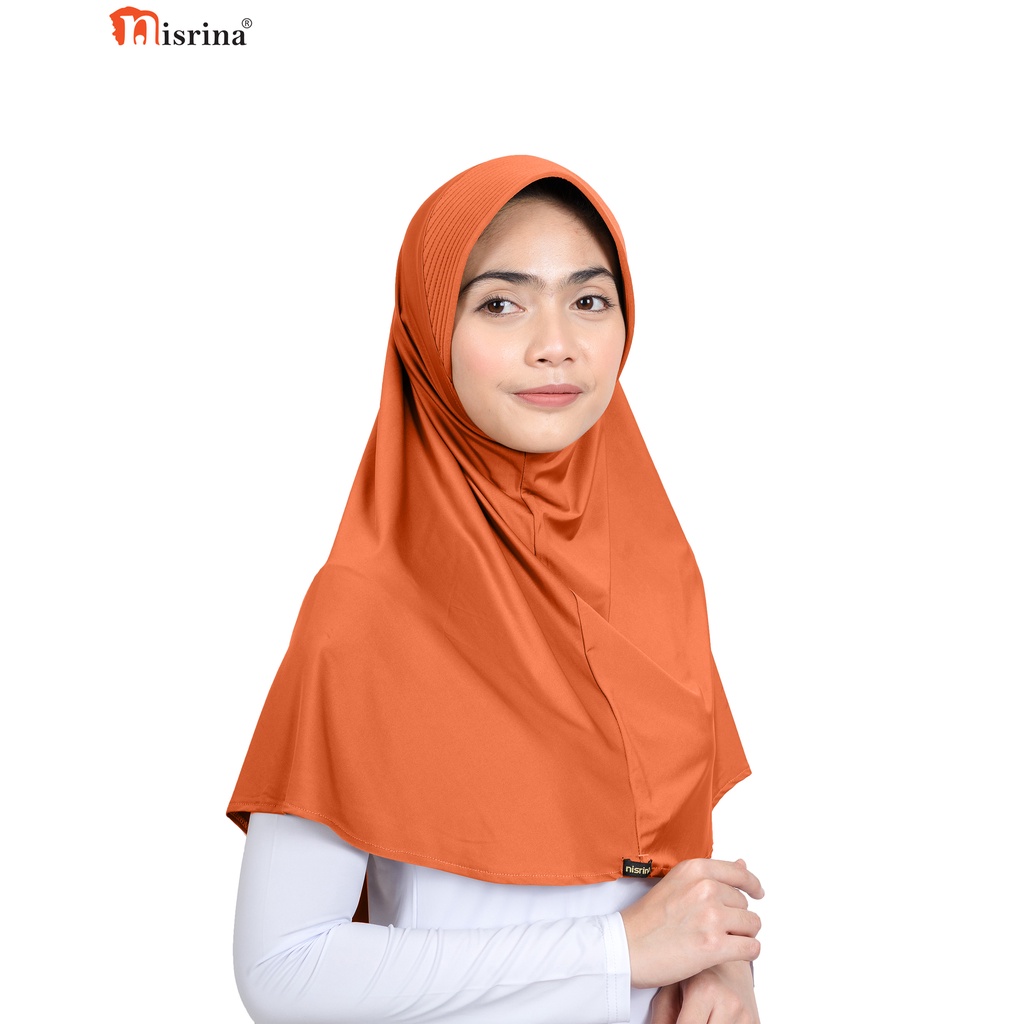Nisrina Fashion Muslim Jilbab Instan Polos Citra Narurita-Orange Jeruk