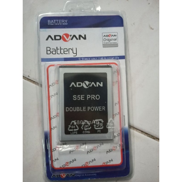 Baterai advan S5E Pro doubel power 5800mah