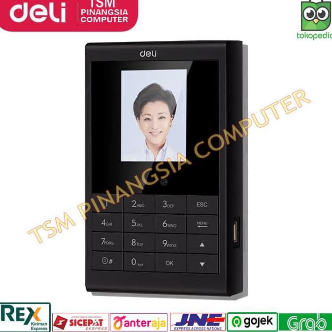 Deli E3764 Mesin Absensi Wajah - Fingerprit - Finger Print