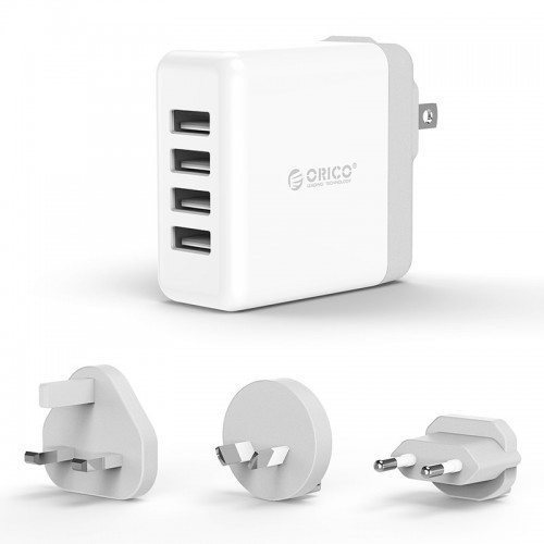 ORICO DSP-4U 34W 4Port Smart Wall Charger with UK,AU,EU Add on AC PLUG