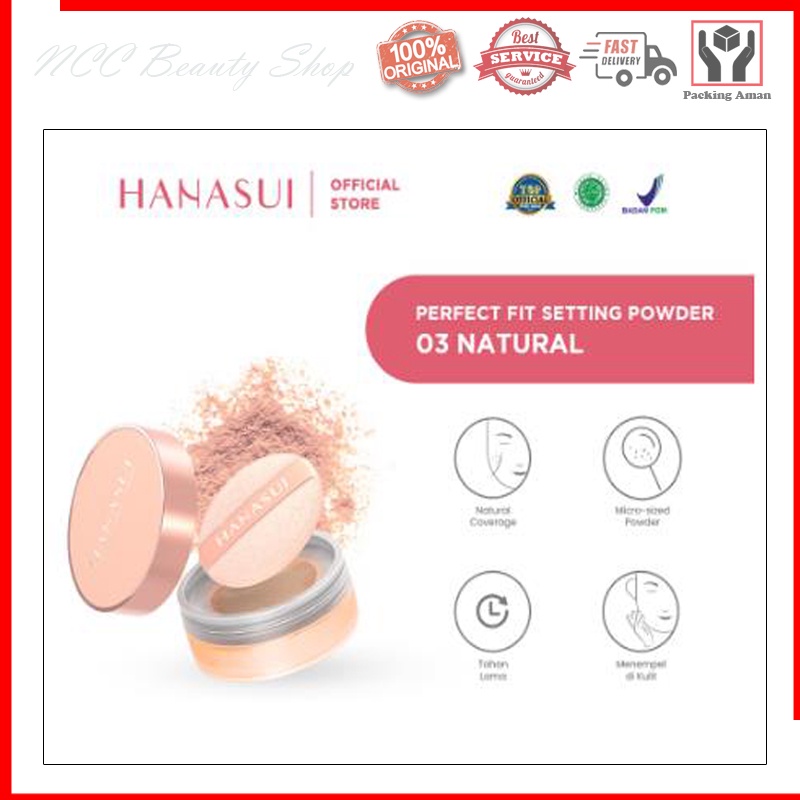 * NCC * Hanasui Perfect Fit Setting Powder Bedak Tabur Make up Kosmetik Wajah - Netto 12 gr