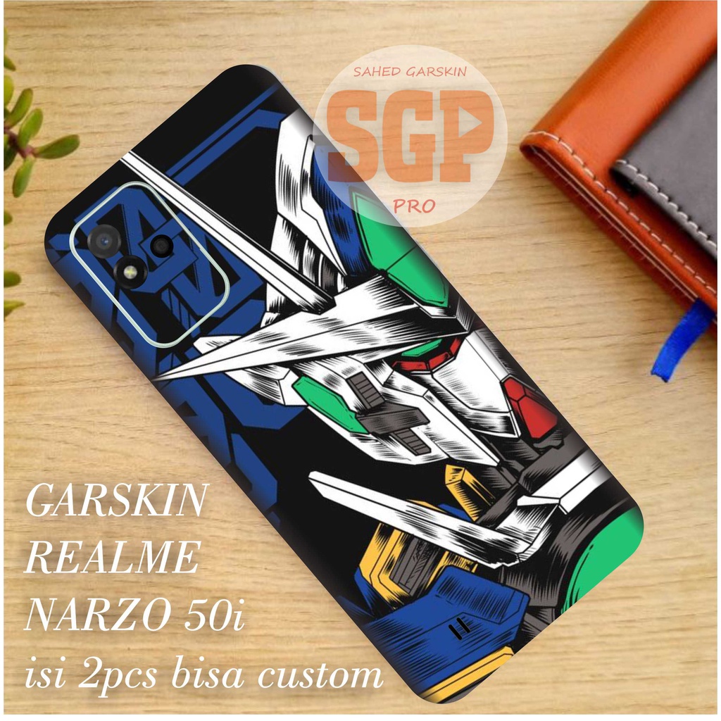 COD GARSKIN REALME NARZO 50i motif gundam -  DAPAT 2PCS GARSKIN