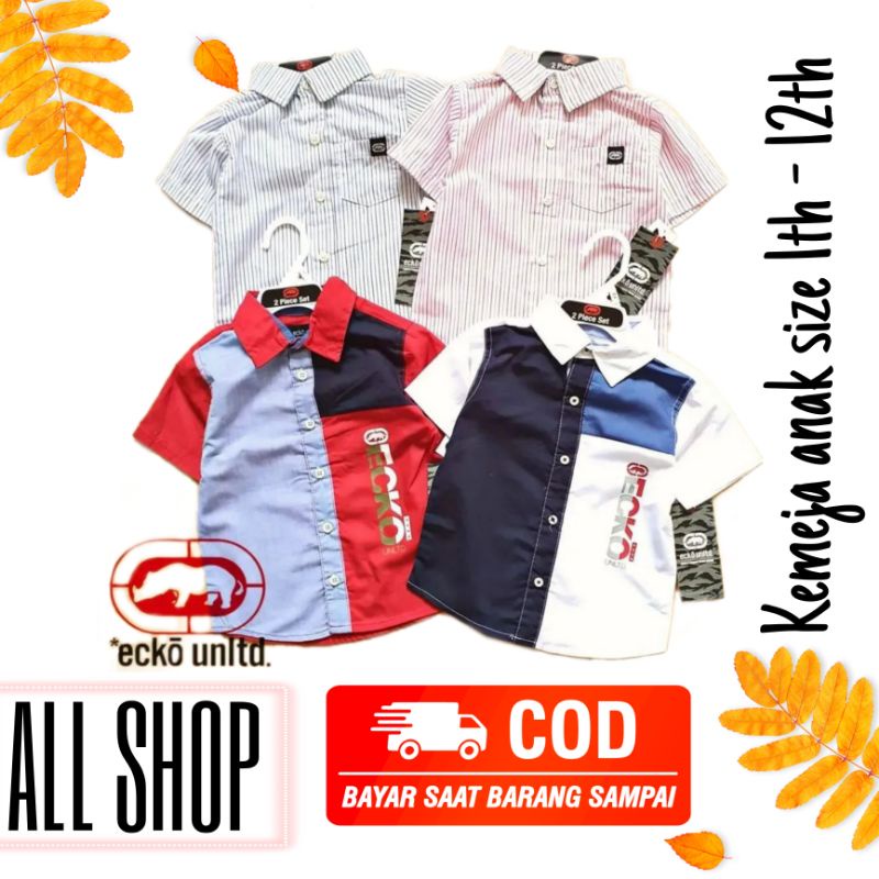 Original Kemeja Hem Anak Laki-laki Ecko Unltd Size 1th-12th