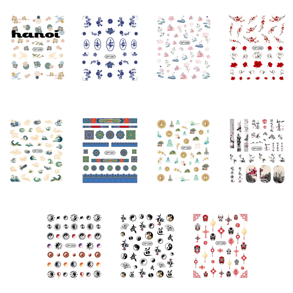 Han_ Stiker Kuku Lebar Tahan Jatuh Untuk Nail Art / Manicure