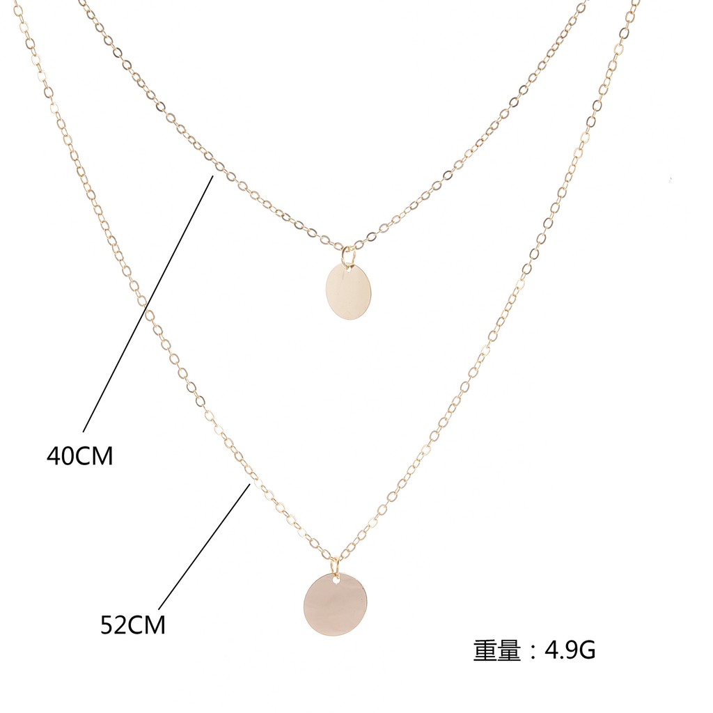 Fashion Sequin Kalung wanita Sederhana Double Necklace kalung emas aesthetic