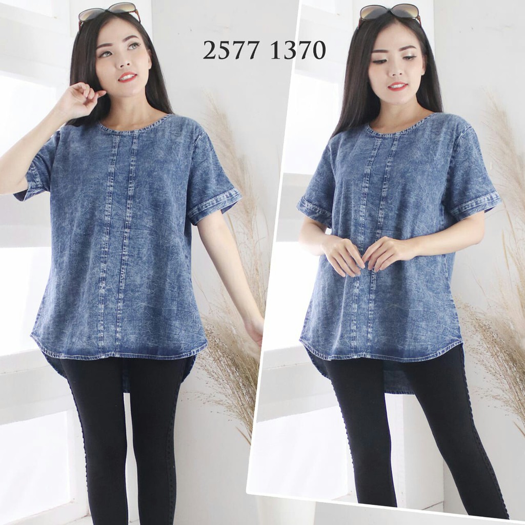 Erika baju jeans wanita wash ori good quality bahan tebal NT