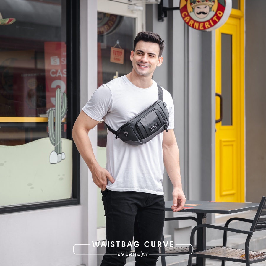 TAS SLEMPANG WAISTBAG WATERPROOF ANTI AIR PRIA ORIGINAL SELEMPANG MURAH GROSIR DISTRO BAHAN BIMO PREMIUM TAS KEKINIAN ANTI AIR OUT DOR WANITA TAS OUTFIT WANITA ANTI MALING PRIA TAS PINGGANG CURVE / COD