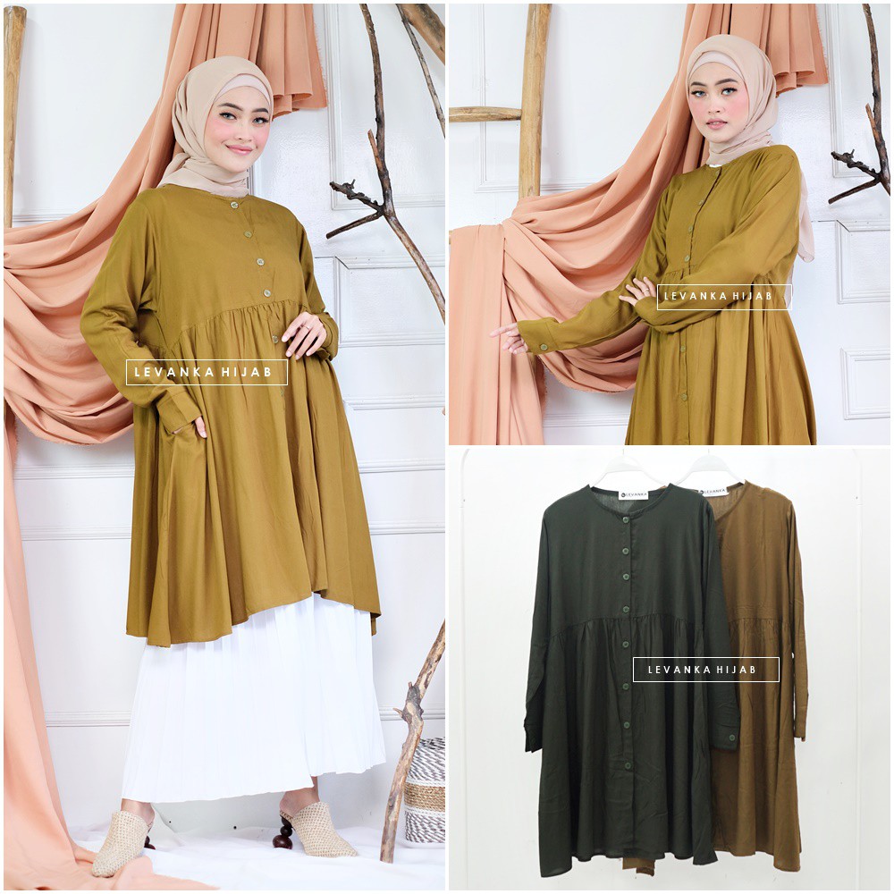 AZURA Atasan Wanita atau Tunik Busui / Bumil bahan Katun Rayon Uniqlo