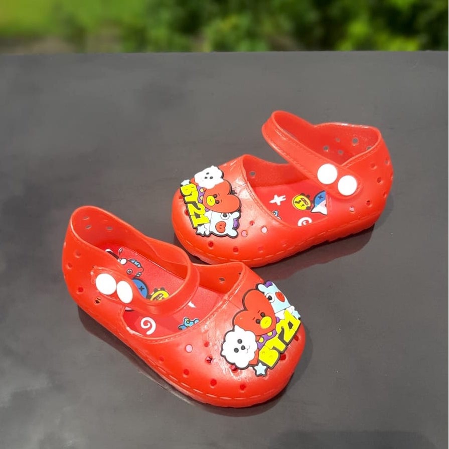 KSF Sandal Jelly Anak Perempuan, Sandal Anak Umur 1 2 3 4 5 tahun - Sandal LED Karakter BT21