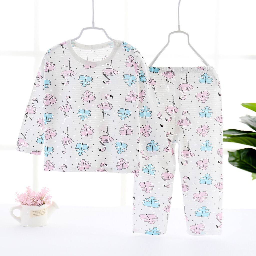 LIN9100 - Setelan Piyama Panjang Anak Bayi / Balita Karakter Lucu bahan katun